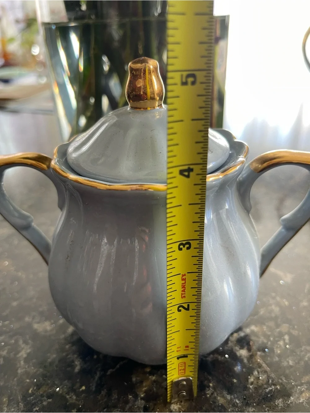 🦋NwOT🦋 Grace Blue Porcelain Coffee & Tea Set with Gold Trim - 3 Piece